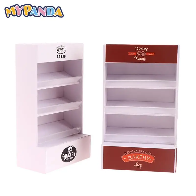 

1pc Dollhouse Miniature Cake Cabinet Bread Display Stand Snack Storage Shelf Shop Scene Decor Toy Doll House Accessories