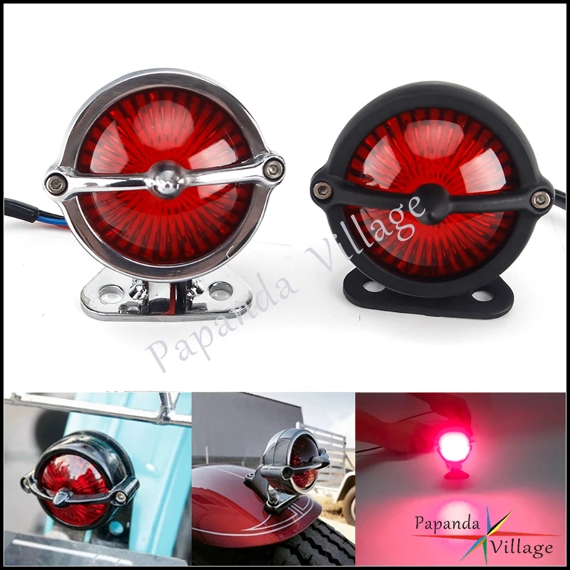 

Светодиодная задняя тормосветодиодный я лампа для мотоцикла, универсальная задняя фара черного/полированного цвета для Harley Dyna Softail Touring Sportster Bobber Chopper