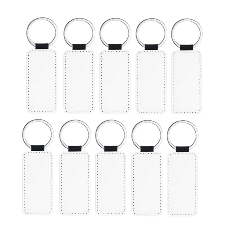 

10Pcs Leather Keychains Blank MDF Keychains Sublimation Heat Transfer Keychains Kit