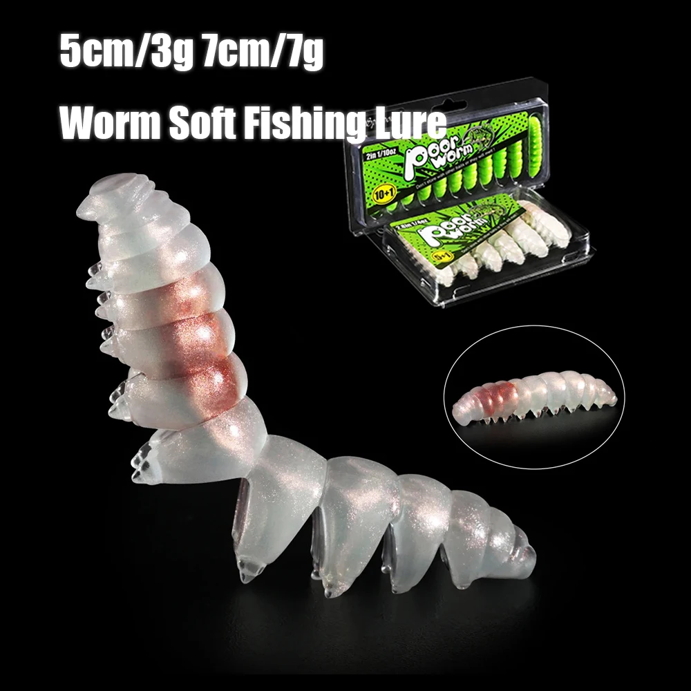 Мягкая рыболовная приманка в виде червя 5 см/3 г 7 см/7 пластиковая плавающая из ТПР