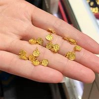 1pcs Real 24K Yellow Gold Pendant 3D Hard Gold For Women Zodiac Tiger Head Charms DIY Small Pendant 0.35-0.5g Jewelry