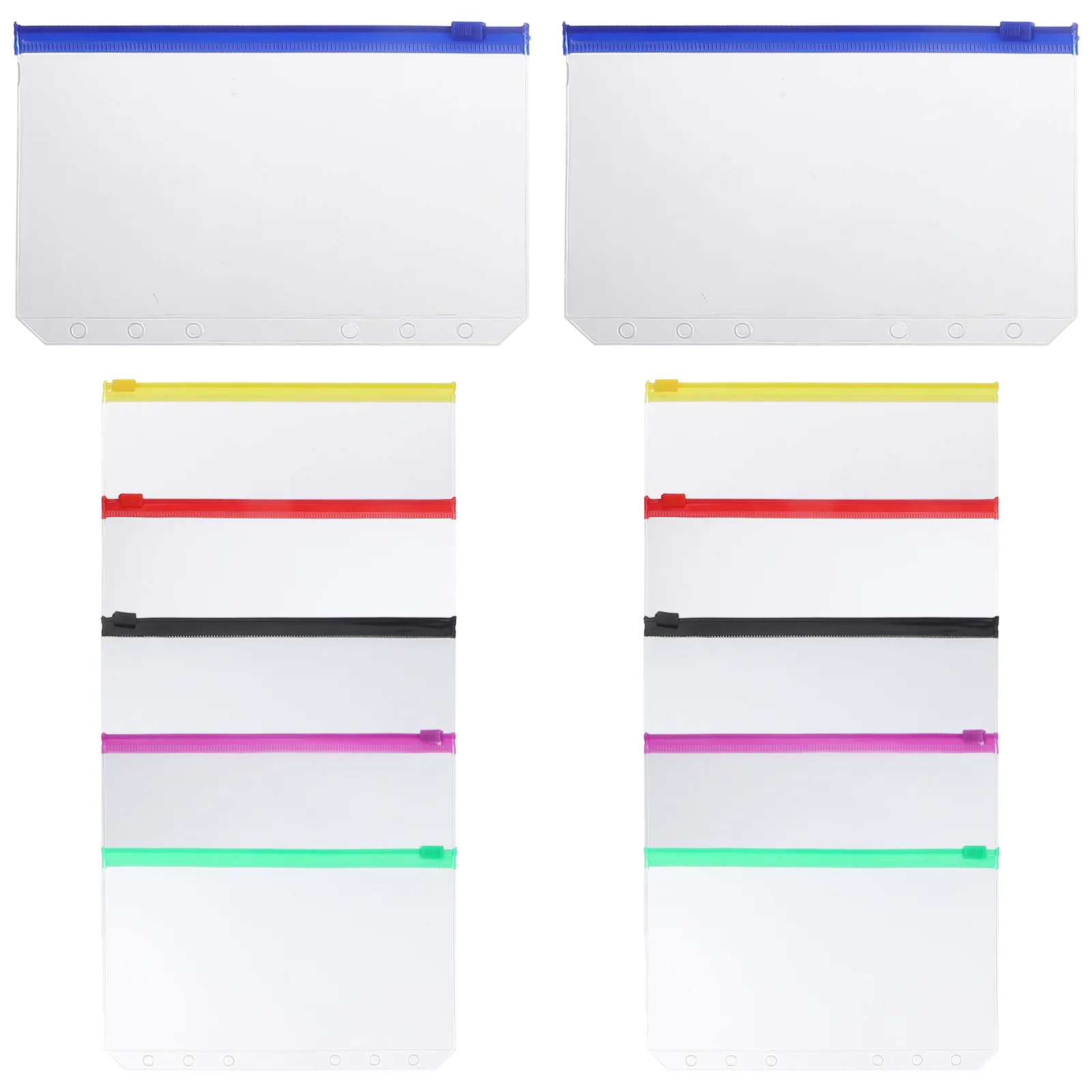 

12 Pcs Binder Pouch Zip Money Bag Zipper Scrapbooking Frosted Notebook Pocket