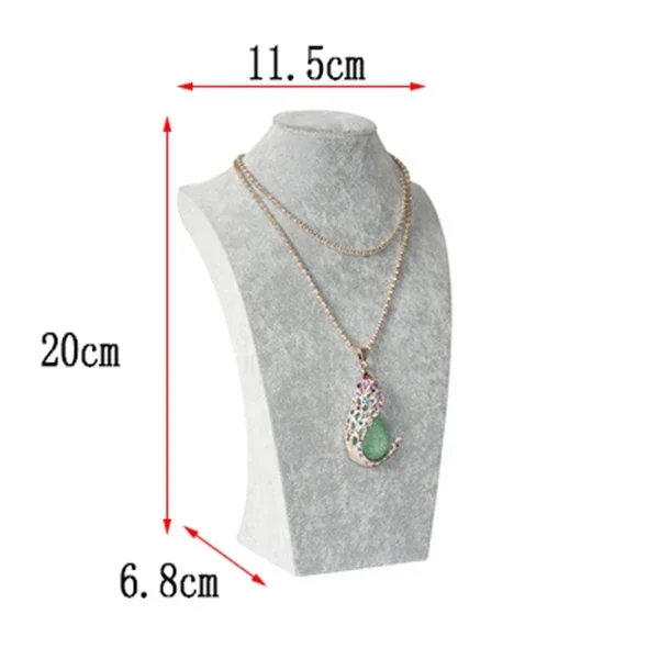 

Фланелевый Ожерелье Портрет демонстрационный стенд держатель ювелирное изделие манекен бюст для ожерелья подвеска окно дисплей 34 см ~ 20 см высота