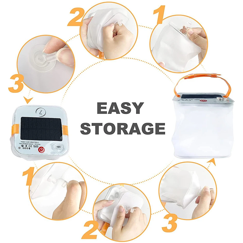 solar camping lantern inflatable camping portable lamp phone charger usb rechargeable emergency outdoor light portable lantern free global shipping