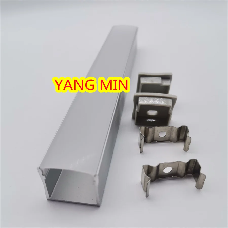 2m/pcs Square Aluminium Profile with Milky Top Hat Diffuser LED Profile for LED Strips-Surface Mount