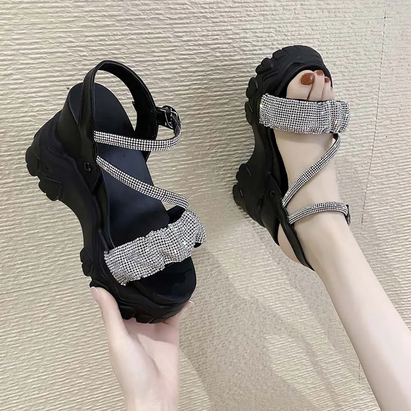 

Clogs Wedge Outside Sandals All-Match Female Shoe Increasing Height Muffins shoe 2022 Women's High Heels Platform Girls Flat Bei