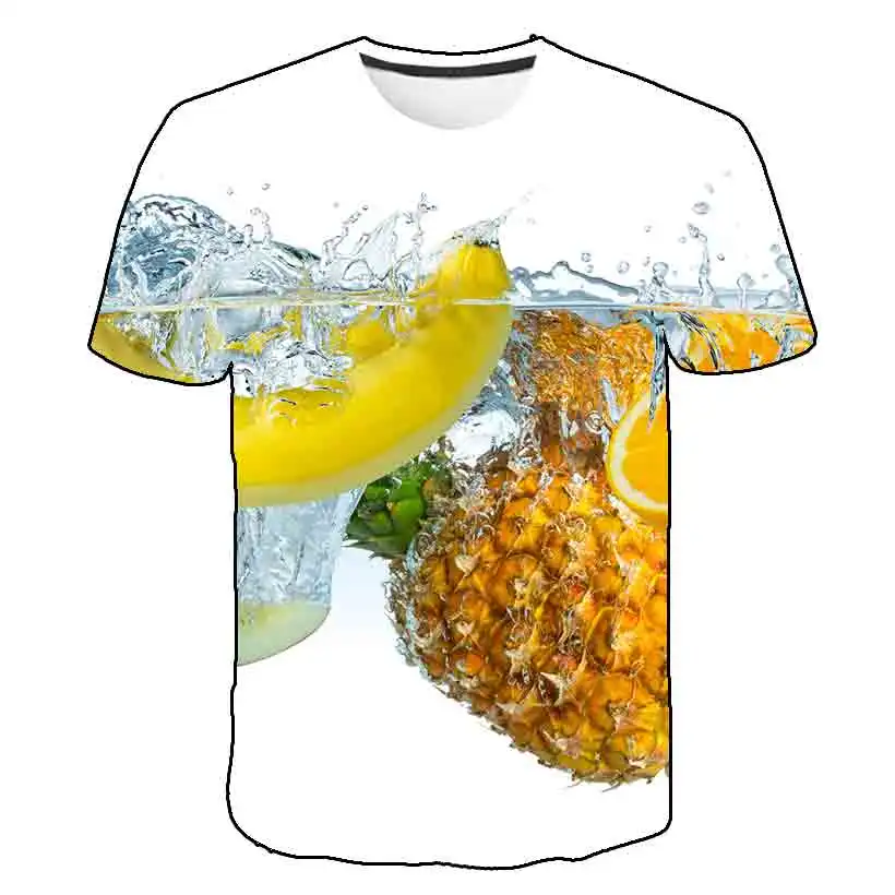 

Футболки в стиле хип-хоп, Детская футболка с 3D принтом фруктов, модная повседневная футболка с мультяшным рисунком, детская одежда для мальчиков и девочек, топы