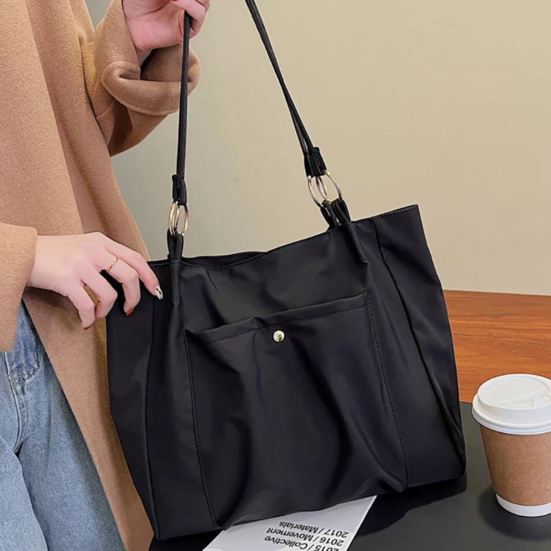

Casual Women's Shoulder Bag Tote Fashion Simple Solid Large Capacity Handbag for Women 2022 New Designer Female Shopper Bags