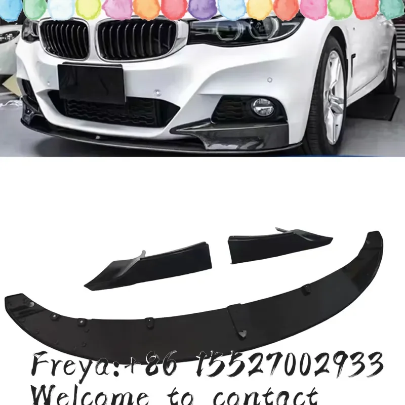 Фото Накладка-спойлер на передний бампер для BMW 3 серии GT F34 2014-2019 (328i, 330i, 335i, 340i) с пакетом M: диффузор, сплиттер, защита №2