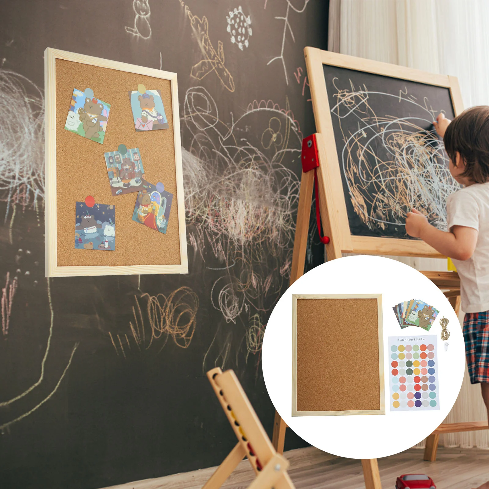 

Bulletin Board Cork Decorate Display Corkboard Creative Message Pure Wood Pulp Office Notice Wall Border