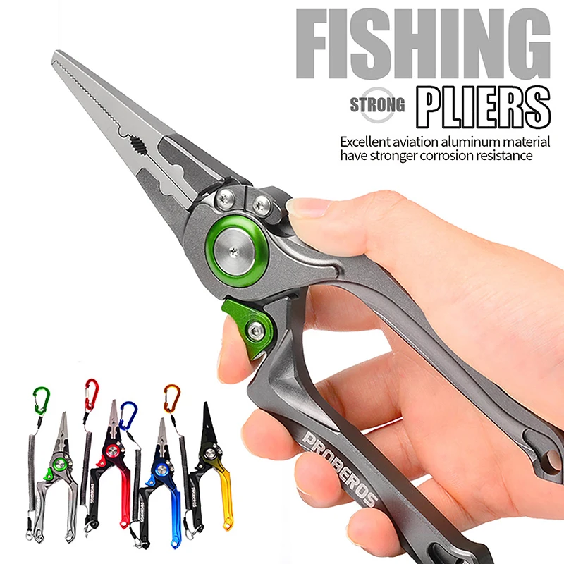 

Multifunctional Fishing Pliers Aluminum Alloy Portable Foldable Hook Remover Split Ring Plier Fishing Tools With Missing Rope