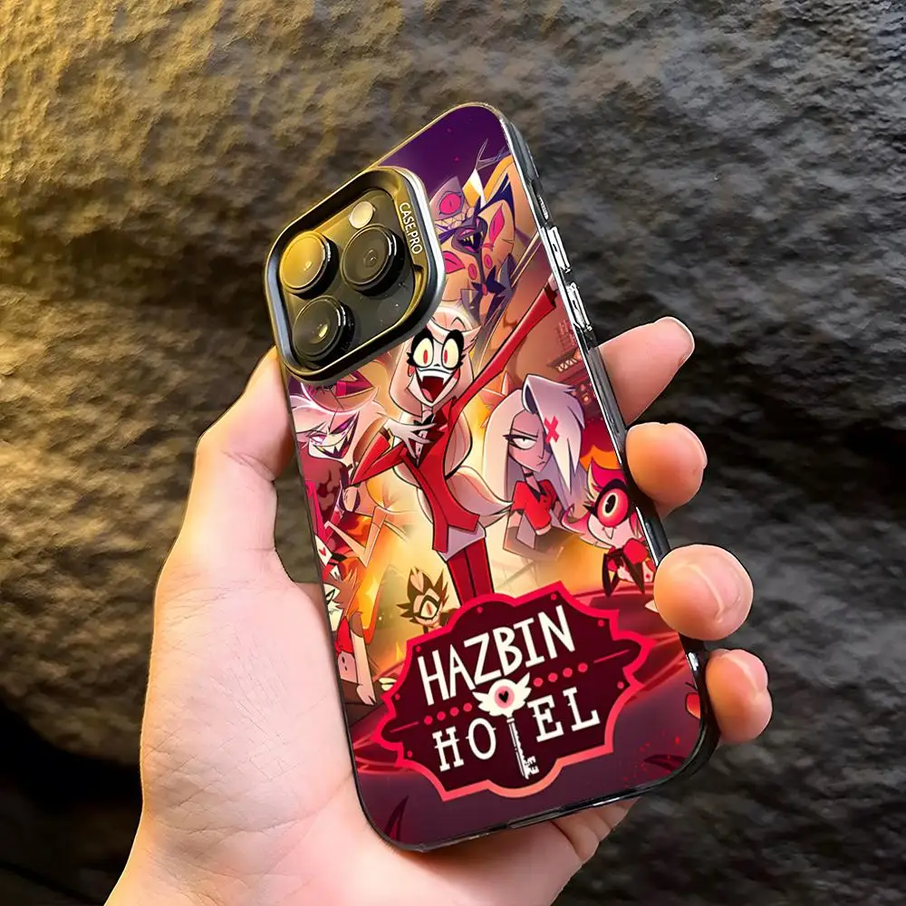 Чехол для телефона H-Hazbins с рисунком отеля матовый серебристый цвет Iphone 16 15 14 Pro 13 12