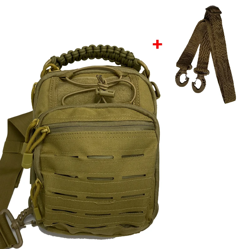 

Outdoor Military Camouflage Tactical Chest Bag Portable Cycling One Shoulder Crossbody Bag Sports Laser Perforated Handbag