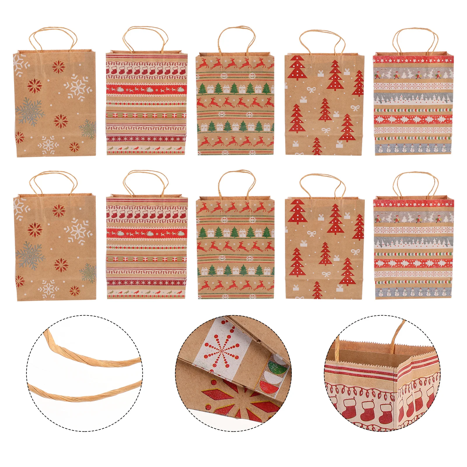 

Christmas Paper Gift Treatcandy Container Tote Kraft Holiday Shopping Retailhandle Business