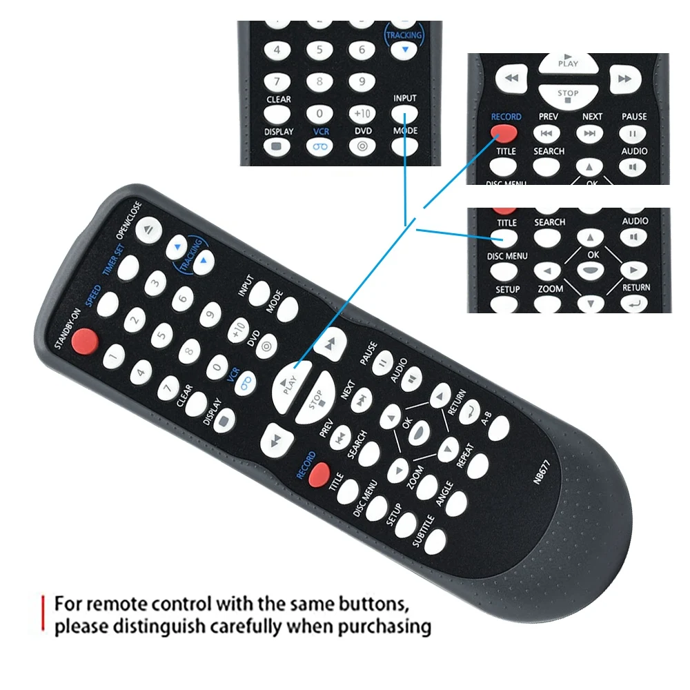 NB677 пульт дистанционного управления для Magnavox NB677UD CDV220MW9 CDV220MW9/F DVD VCR проигрыватель