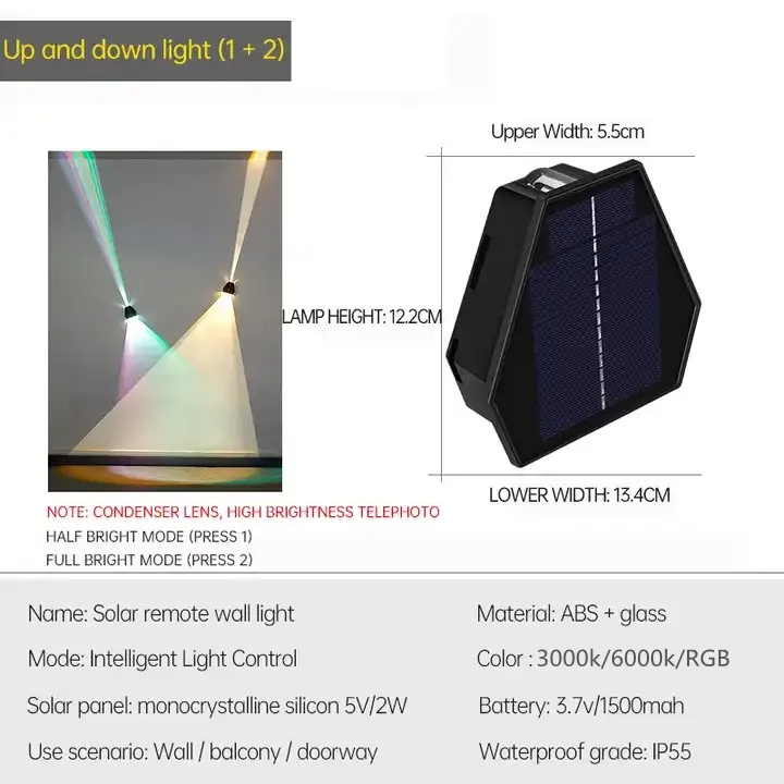 

Солнечный настенный светильник QUASHION IP54