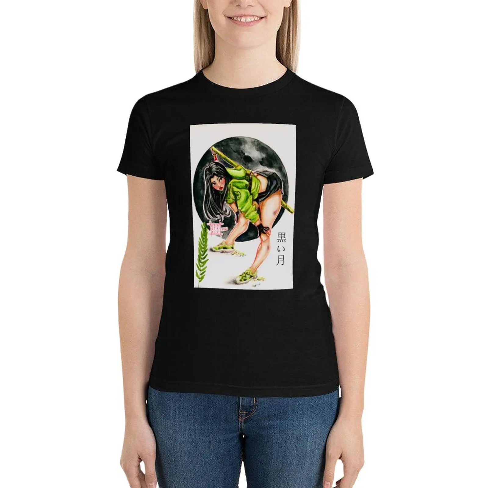 Футболка kuking Tsuki футболки с графическим рисунком милые топы для женщин