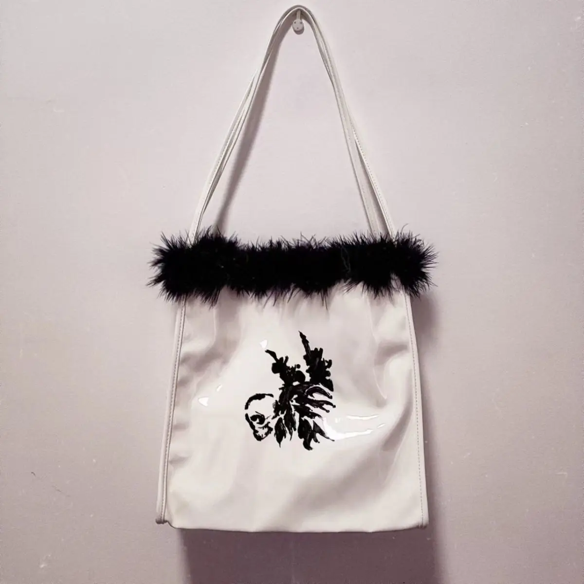 Меховые сумки JIAERDI в стиле Харадзюку Y2k женские High Street панк готика повседневная