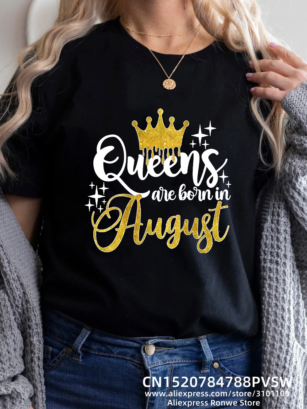 Фото Футболка для девочек на день рождения, с надписью «Queen» №2