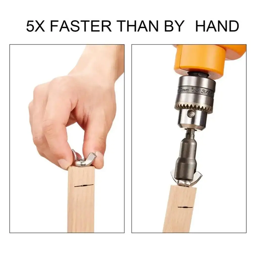 

Power Wing Nut Driver Wing Nut Drill Bit Socket Wrench Tool 1/4" Hex Shank For Panel Nuts Screws Eye Electric Screwdriver T L3J5