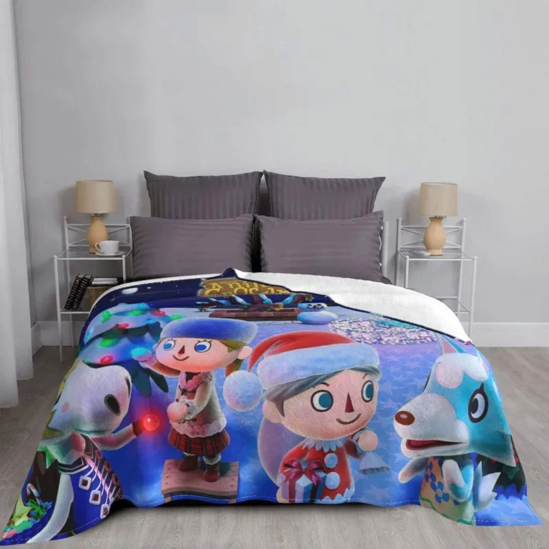 

Animal Village Zoo Fleece All Season Acnh Character Multifunction Lightweight Throw Blanket For Sofa Office Rug Piece
