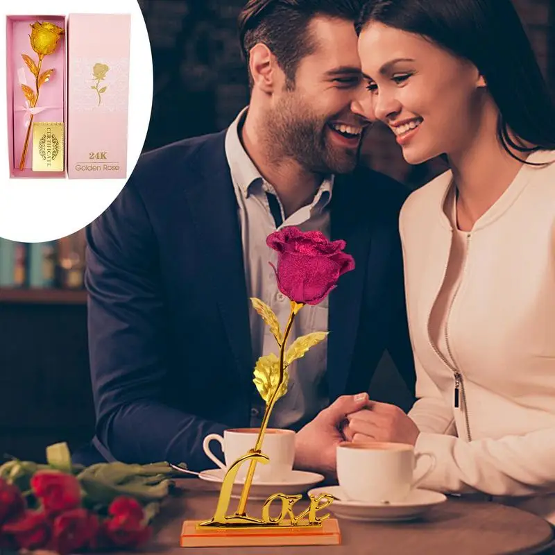 

Gold Foil Flower Creative Realistic BlossomRoses Gift Multifunctional DIY Artificial Flowers Love Base Gift For GirlfriendSupply