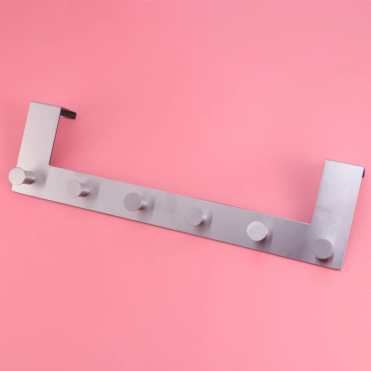 

Stainless Steel Over the Door Hooks Rack Clothes for Cloth Pants Hat Towel (6-Hook)