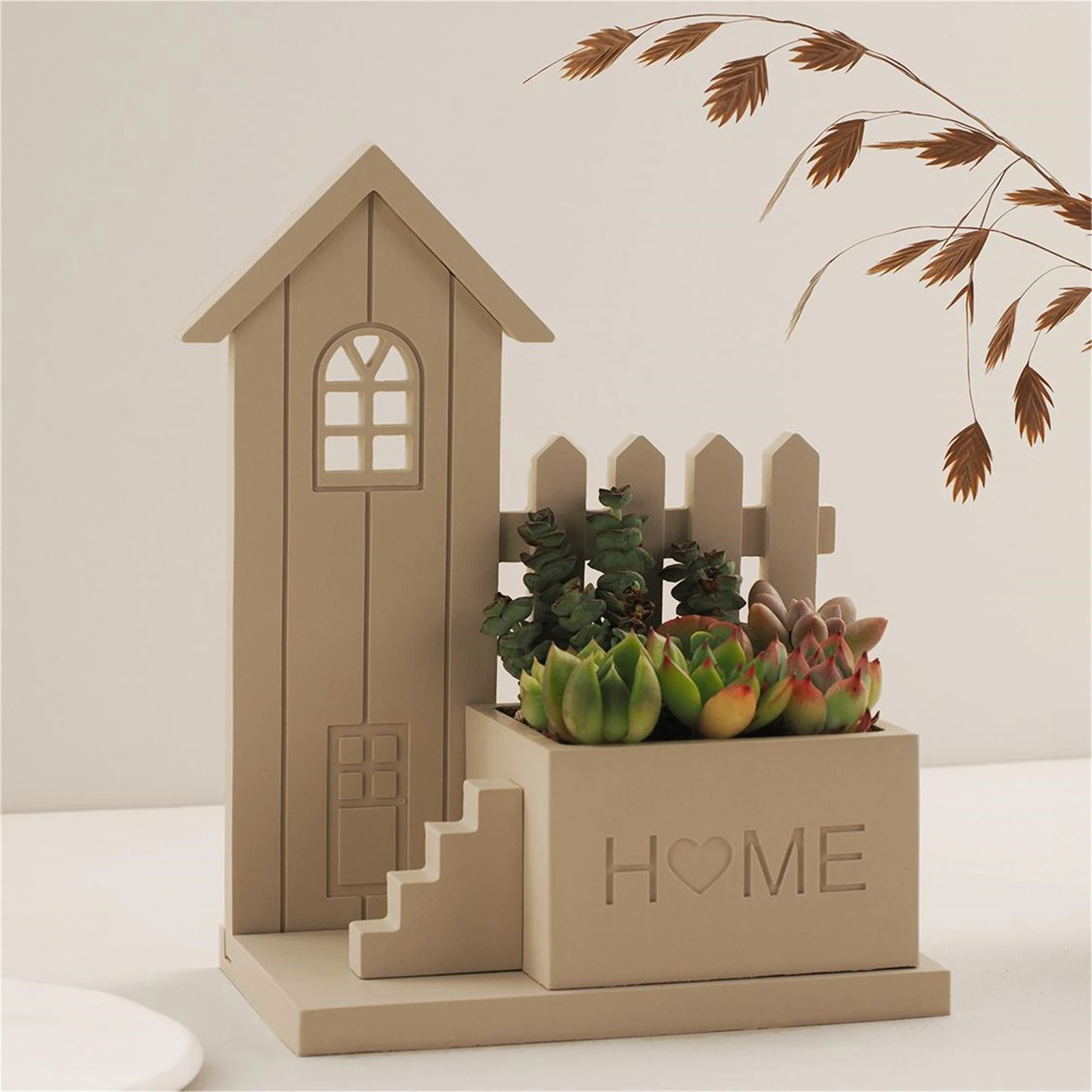 Домашний забор цветочный горшок силиконовая форма сделай сам цемент гипс