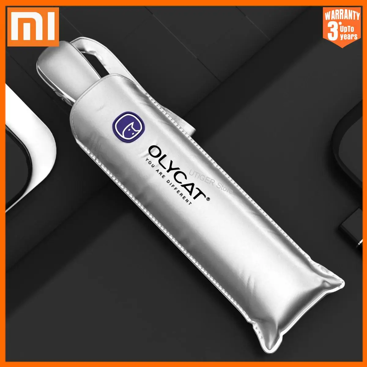 

Xiaomi Women Anti Uv Travel Folding Umbrellas Windproof Parasol Flat Sun Umbrella Clear Titanium Silver Automatic Umbrella Rain