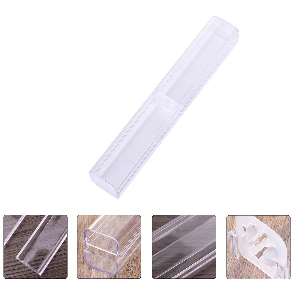 

10 Pcs Transparent Case Container Student Stationery Quadrangle Clear Plastic Containers Gift Box School Holder