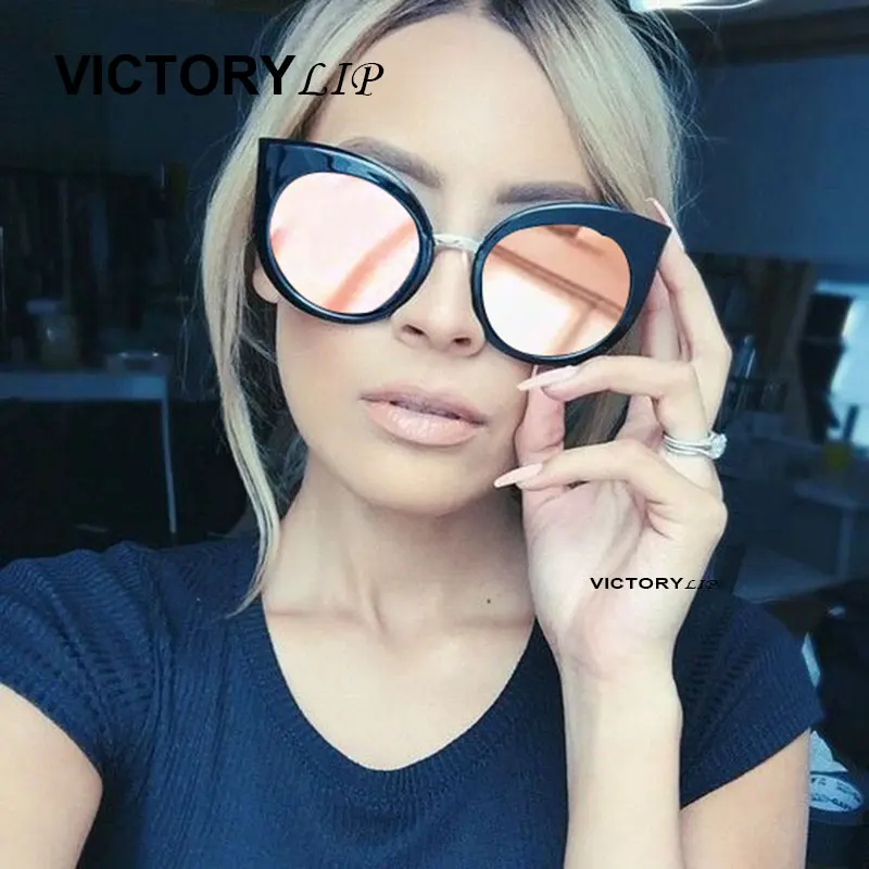 Солнцезащитные очки кошачий глаз для мужчин и женщин винтажные зеркальные