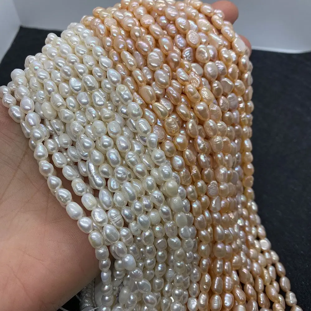 

Natural Freshwater Pearl Straight Hole Double Sided Light 4-8mm Charm Fashion DIY Necklace Earrings Bracelet Jewelry Accessories