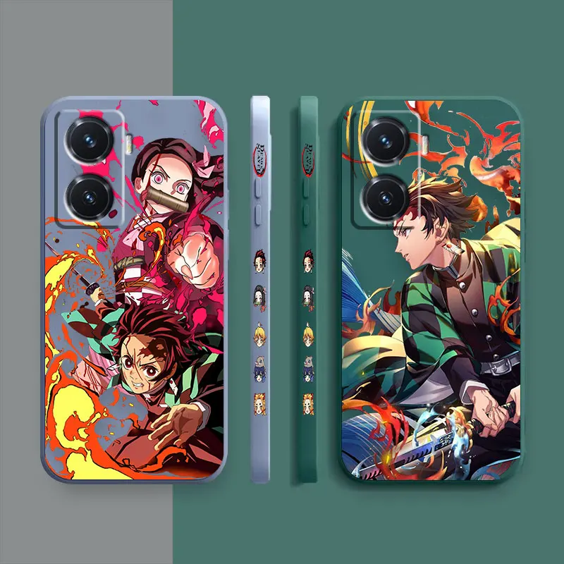 Demon Slayer Kamado Nezuko Cartoon Case For VIVO Y55S Y31 Y33S Y55 Y35 Y51S Y52S Y53S Y66 Y73S Y77 Y85 Y93 Case Funda Shell Capa