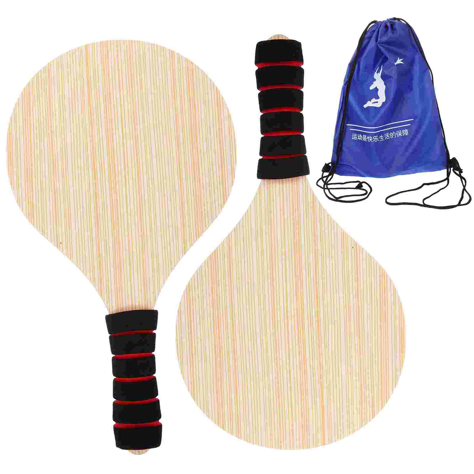 

1 Set Shuttlecock Rackets Wood Badminton Rackets Beach Ball Paddles Outdoor Game Supplies