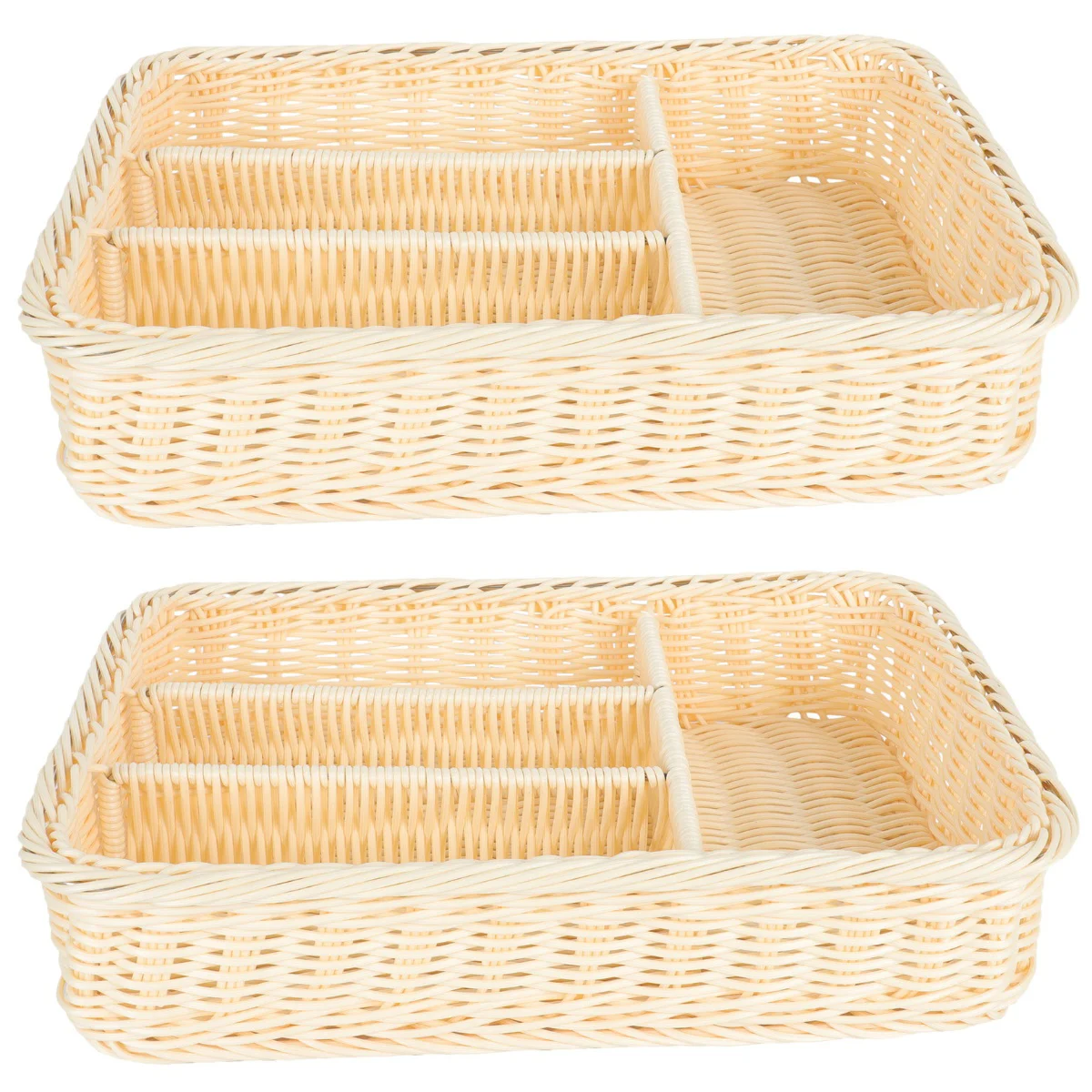 

Tray Storage Rattan Basket Organizer Cutlery Wicker Silverware Holder Woven Napkin Kitchen Tank Toilet Drawerflatware Towel