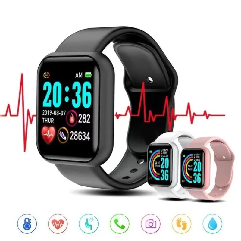 

D20 Smart Watch Men Women Heart Rate Blood Pressure Monitor Fitness Tracker Bracelet Watches Y68 Smartwatch for Android IOS