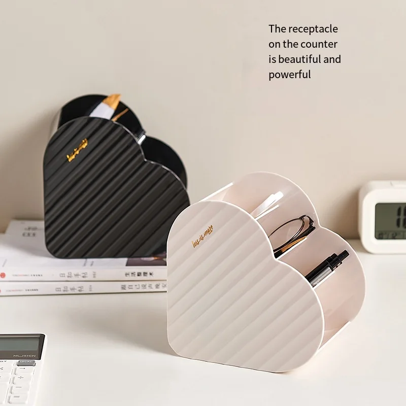 

Держатель для ручек в форме сердца, контейнер для хранения кистей для макияжа, комод, карандаш для бровей, органайзер для помады, офисный Настольный держатель для карандашей