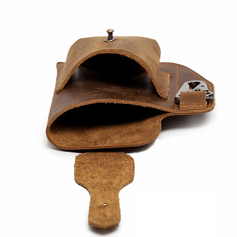 Поясная Сумка Crazy Horse мужская из натуральной кожи винтажная забавная Сумочка для