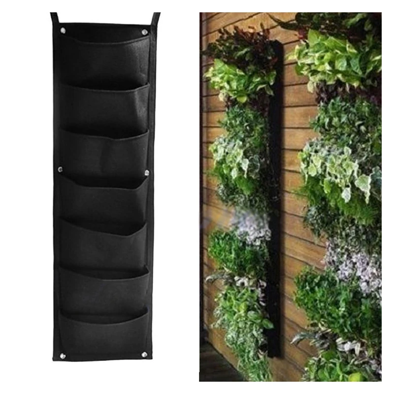 2Pcs Wall Mounted Garden Planter Bag Nonwoven Felt Planter Bag Garden Fruit Vegetable Plant Planter Vertical Flower Pot