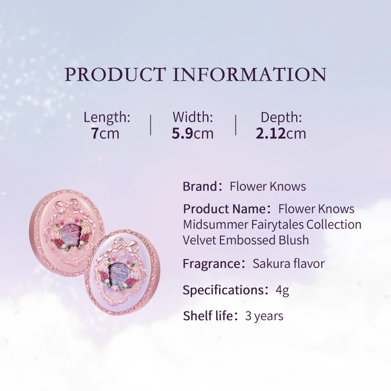 Коллекция вельветовых тисненых румян с изображением сказочных персонажей Flower