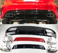 for mercedes benz w176 car rear bumper body kit hatchback 4 door 2013 2018 a45 amg a180 a200 rear diffuser lip spoiler