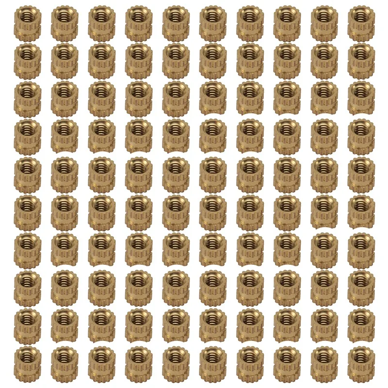 Promotion! M2 X 3Mm Brass Cylinder Knurled Threaded Round Insert Embedded Nuts 100Pcs |