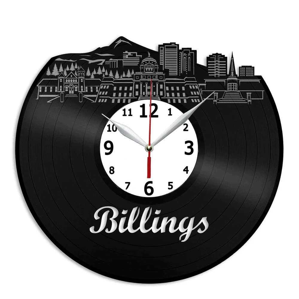 

Виниловый настенный Декор для дома Billings MT, настенные часы, подарок, художественное украшение, подарок на день рождения