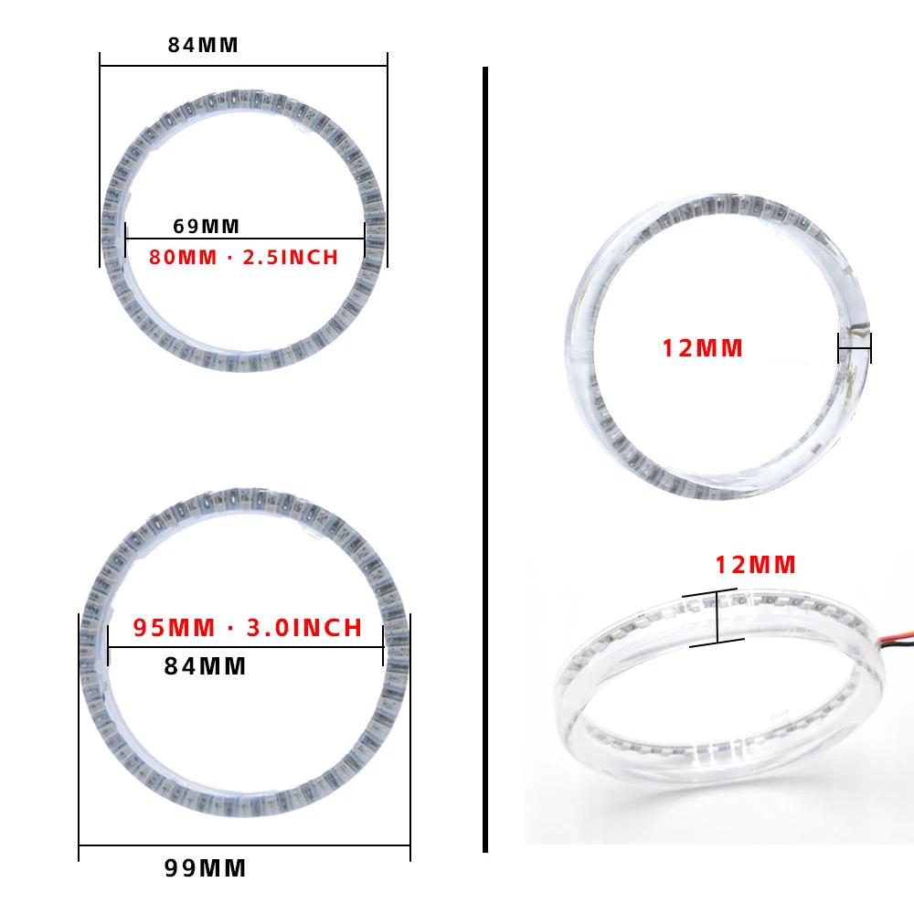 2 шт. автомобильные кольца ангельские глазки 80 мм 95 12-24 В
