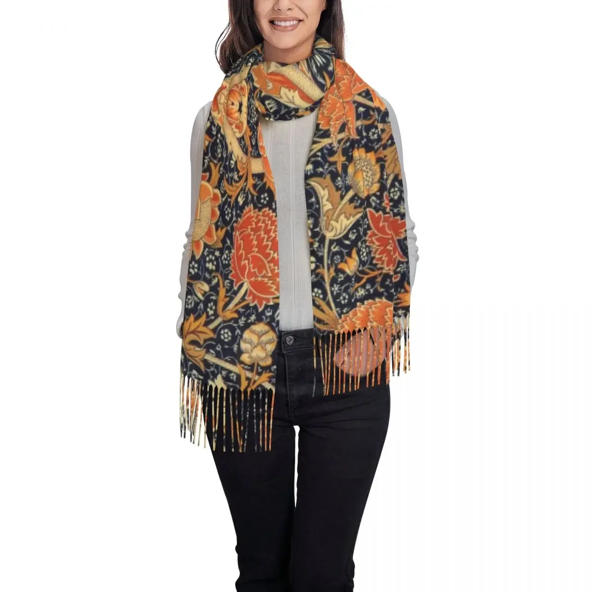 Роскошный Вильям Морриса оранжевые Цветочные искусства фотообои зимние осенние