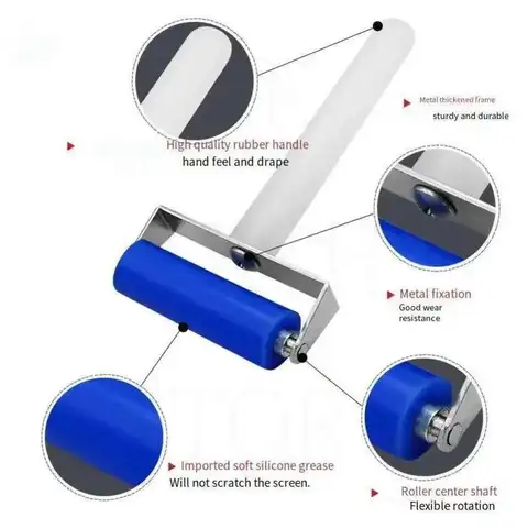 6/7/8/10/15/20 см металлическая ручка силиконовый ролик защитная пленка для экрана мобильного телефона наклейка ПК планшет Pad ЖК-дисплей OCA инструменты для наклеивания