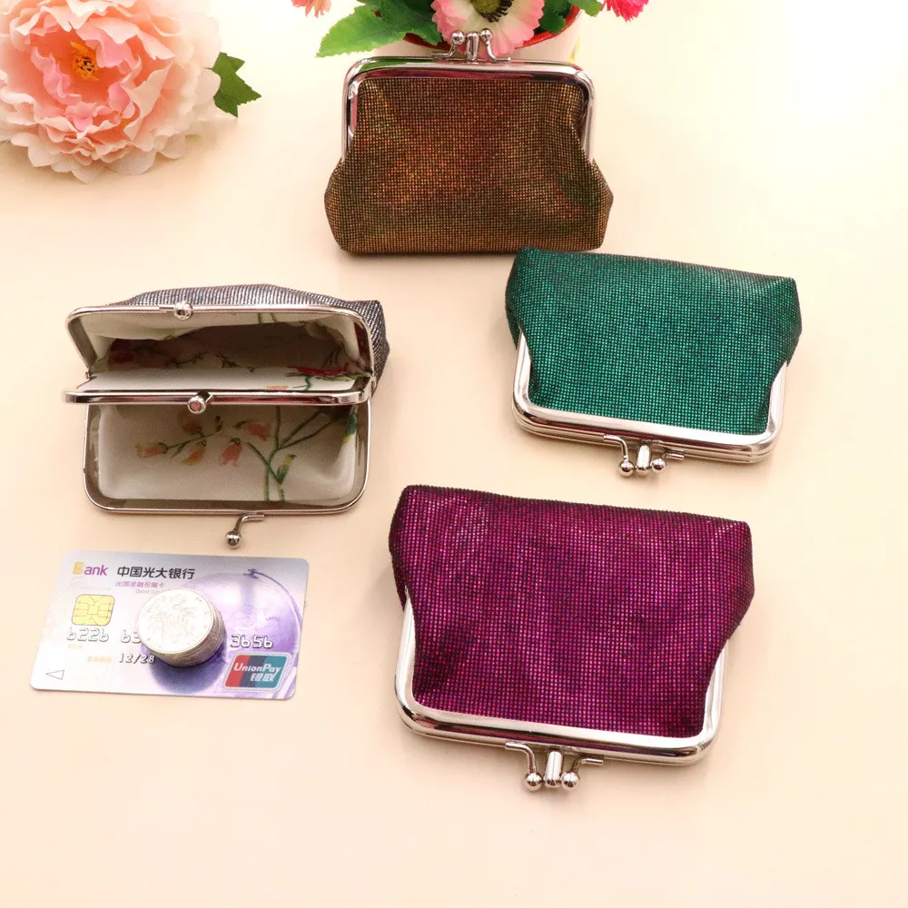 

Women Coin Purse Retro Double Layer PU Bright Grid Short Wallet New Arrival Ladies Girls Student Creative Mini Money Bag Handbag