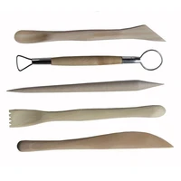 5pcs wooden double side pottery clay sculpture knife set for art carving crafts ceramics pottery little figurines diy sharpen