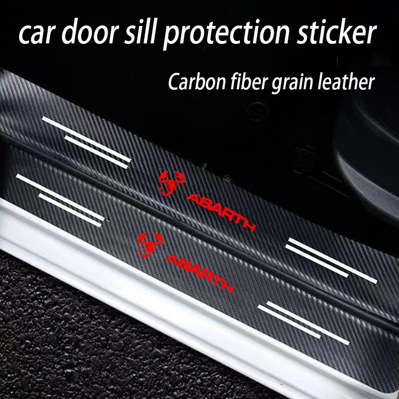 

For Abarth 500 500C 500S 595 Pista 695 124 Spider Punto Evo car Accessories Car door side pedal decoration threshold sticker
