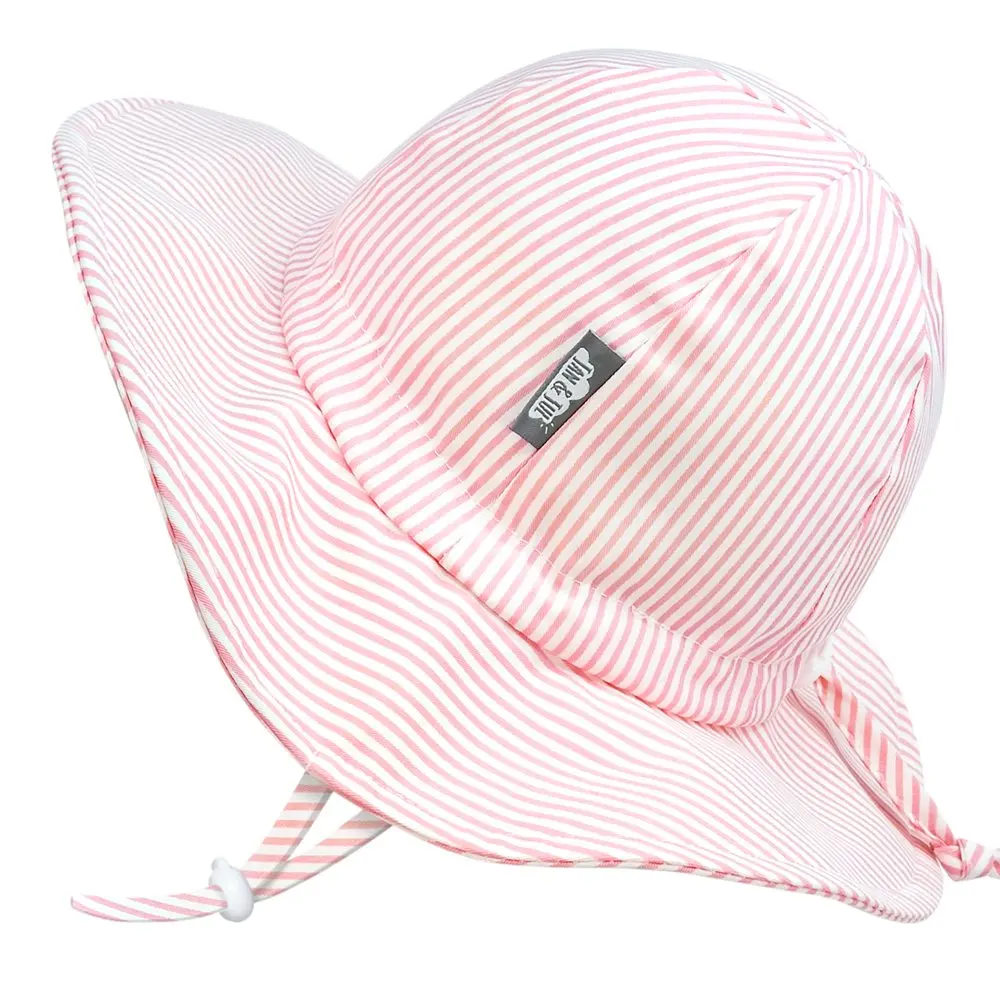 

2023 NEW Infant Girl Sun-Hat UPF 50+ 100% Cotton (S 0-6 Months Pink Stripes) fast shipping